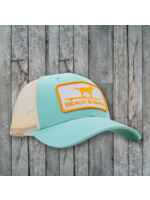 Beach and Barn Beach & Bark Medium Snapback Hat - Aruba Blue/Birch