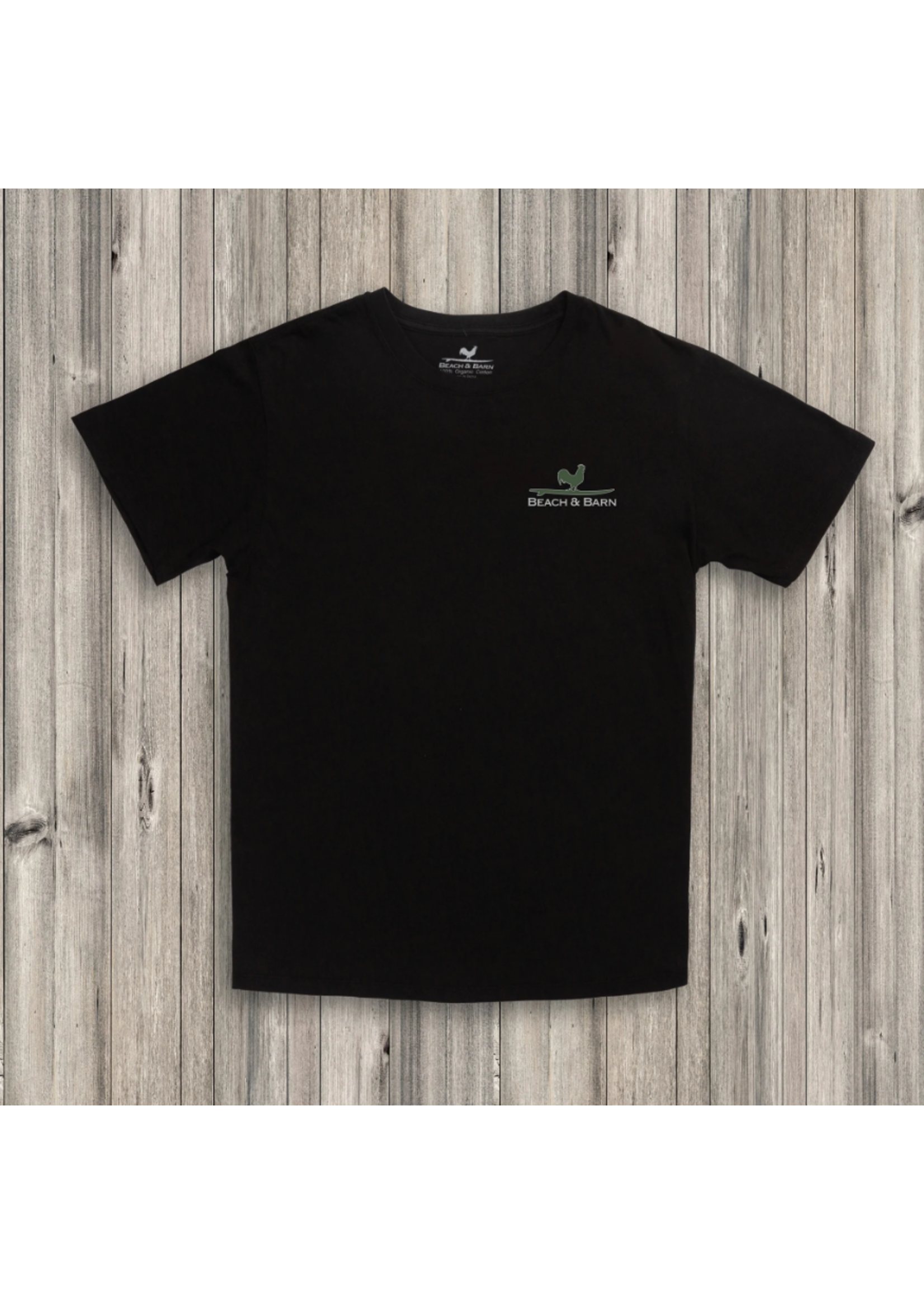 Beach and Barn Camo Surfing Rooster Tee