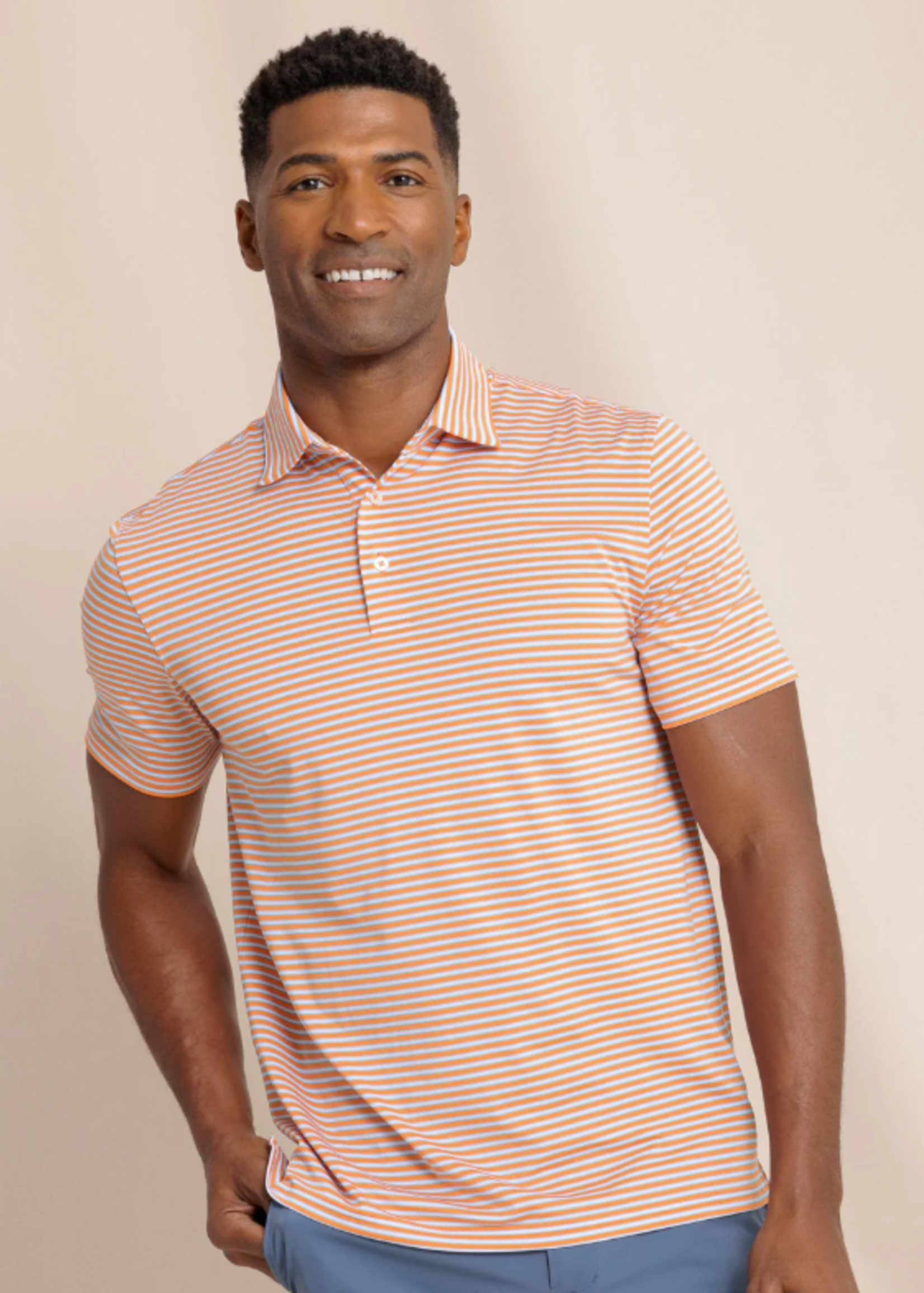 Southern Tide Driver Caravel Stripe Polo