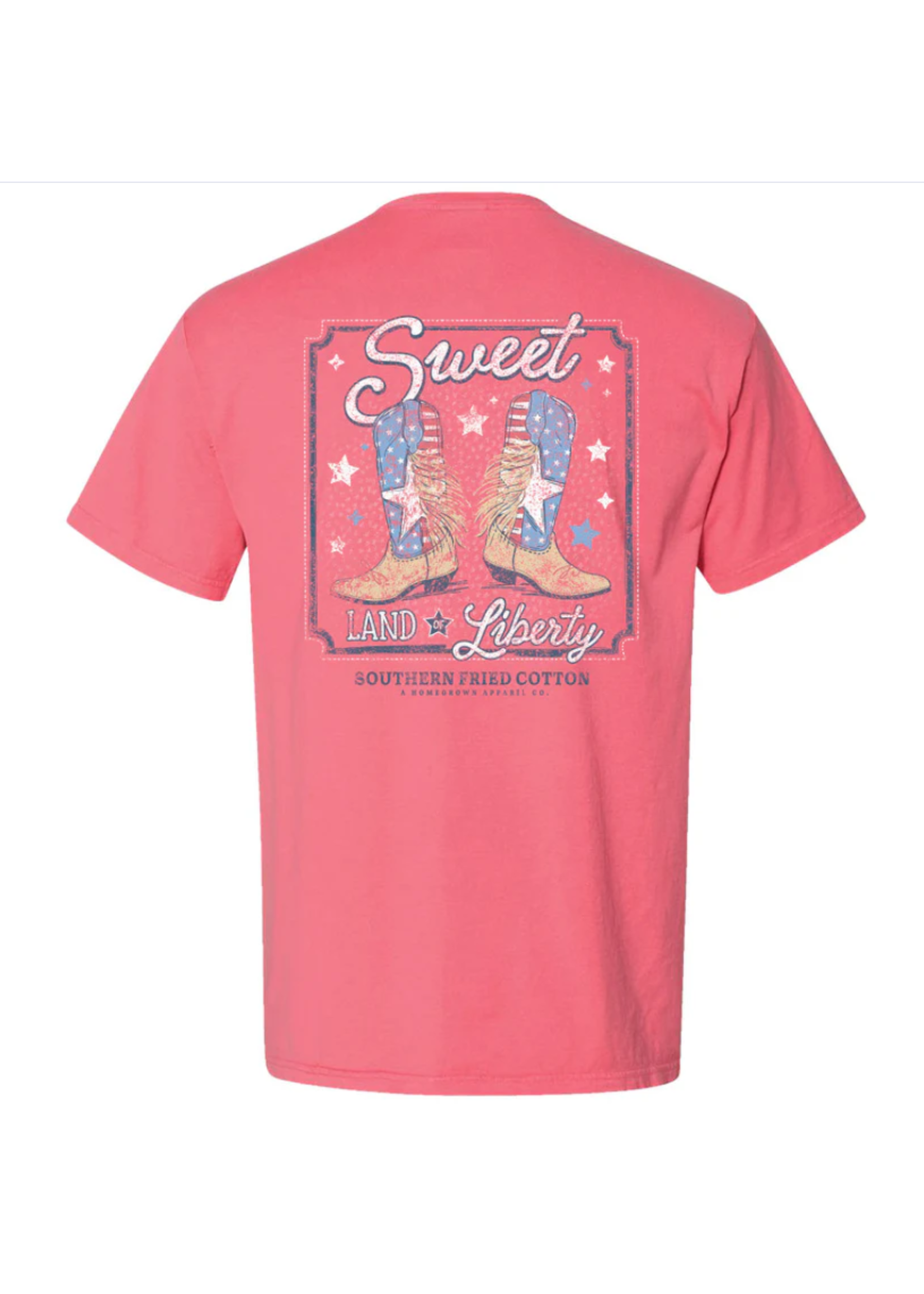 Southern Fried Cotton Sweet Liberty Boots Tee