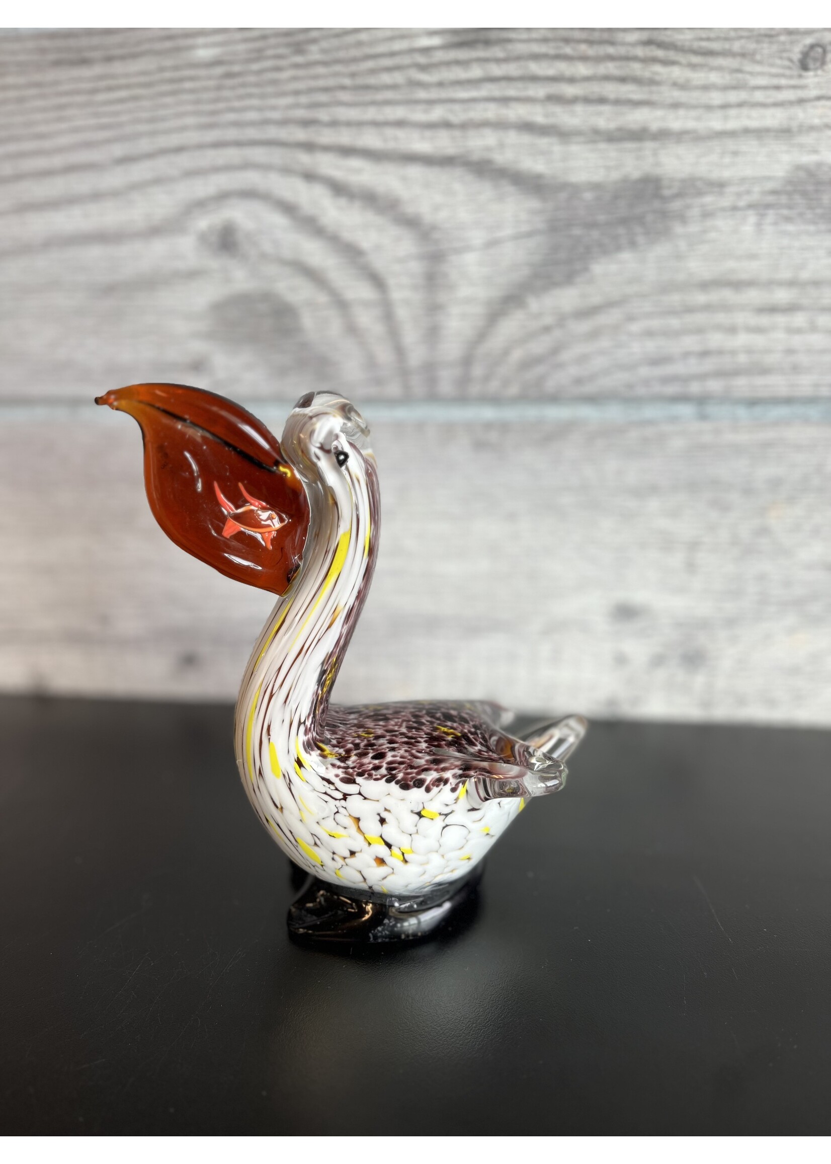 Glass Pelican w/ Fish in Mouth