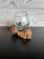 Small Glass Bowl on Driftwood