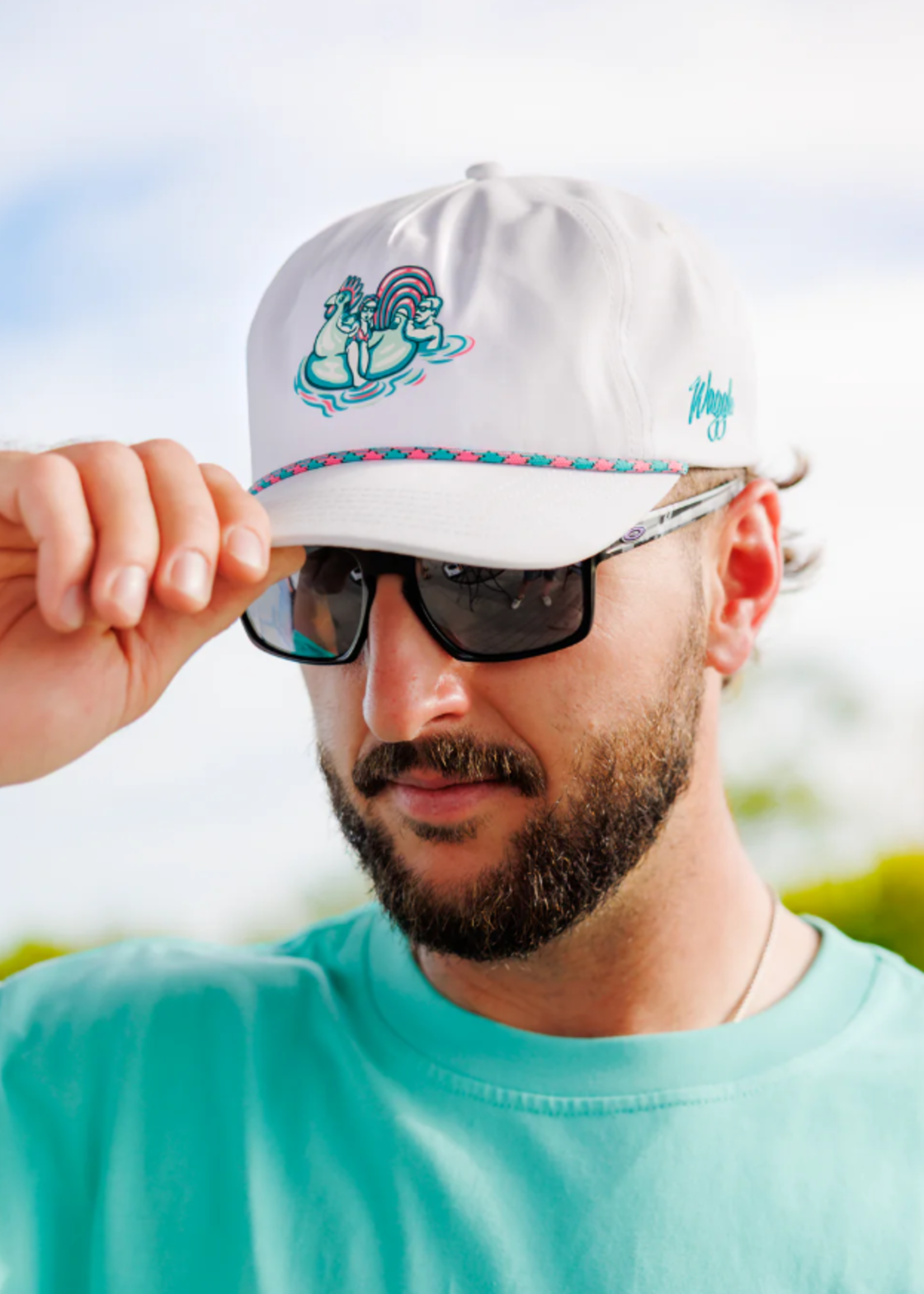 Waggle Pontoon Party Unstructured Hat - White
