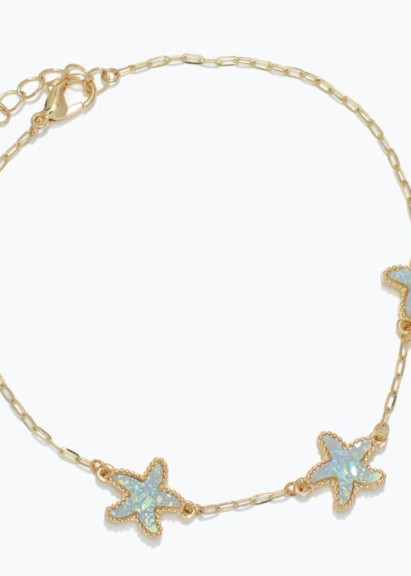 Bracelet - Linked Mint Druzy Starfish