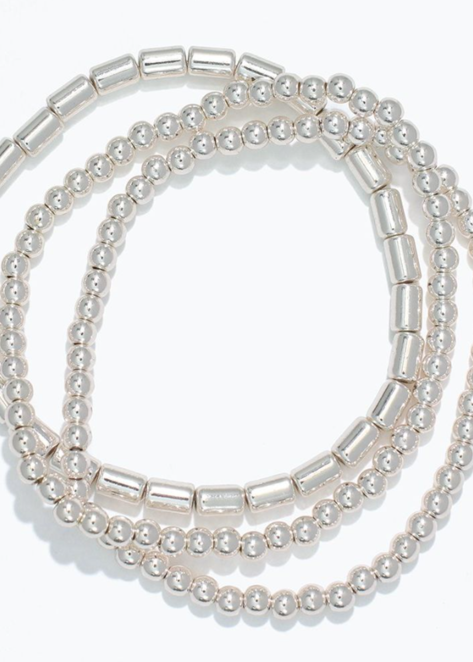 Bracelet - 3 Strands of Silver Beads