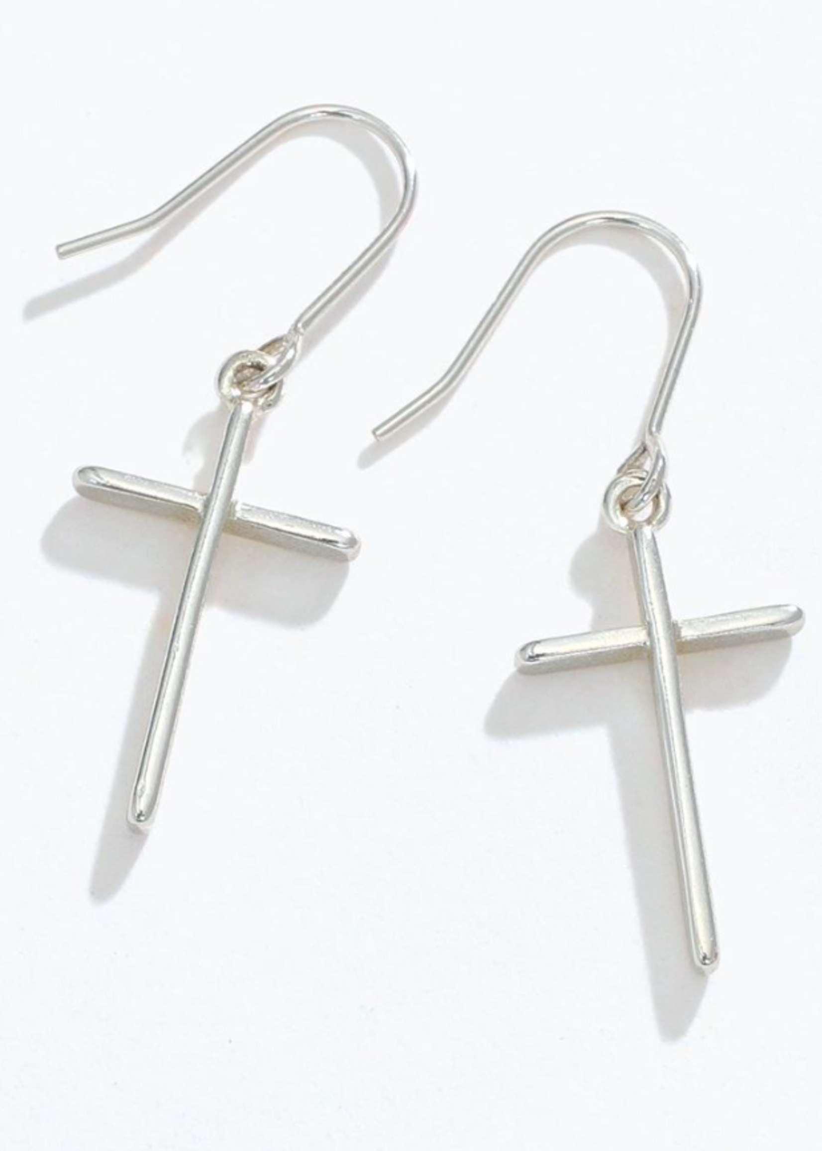 Earrings-Silver Cross