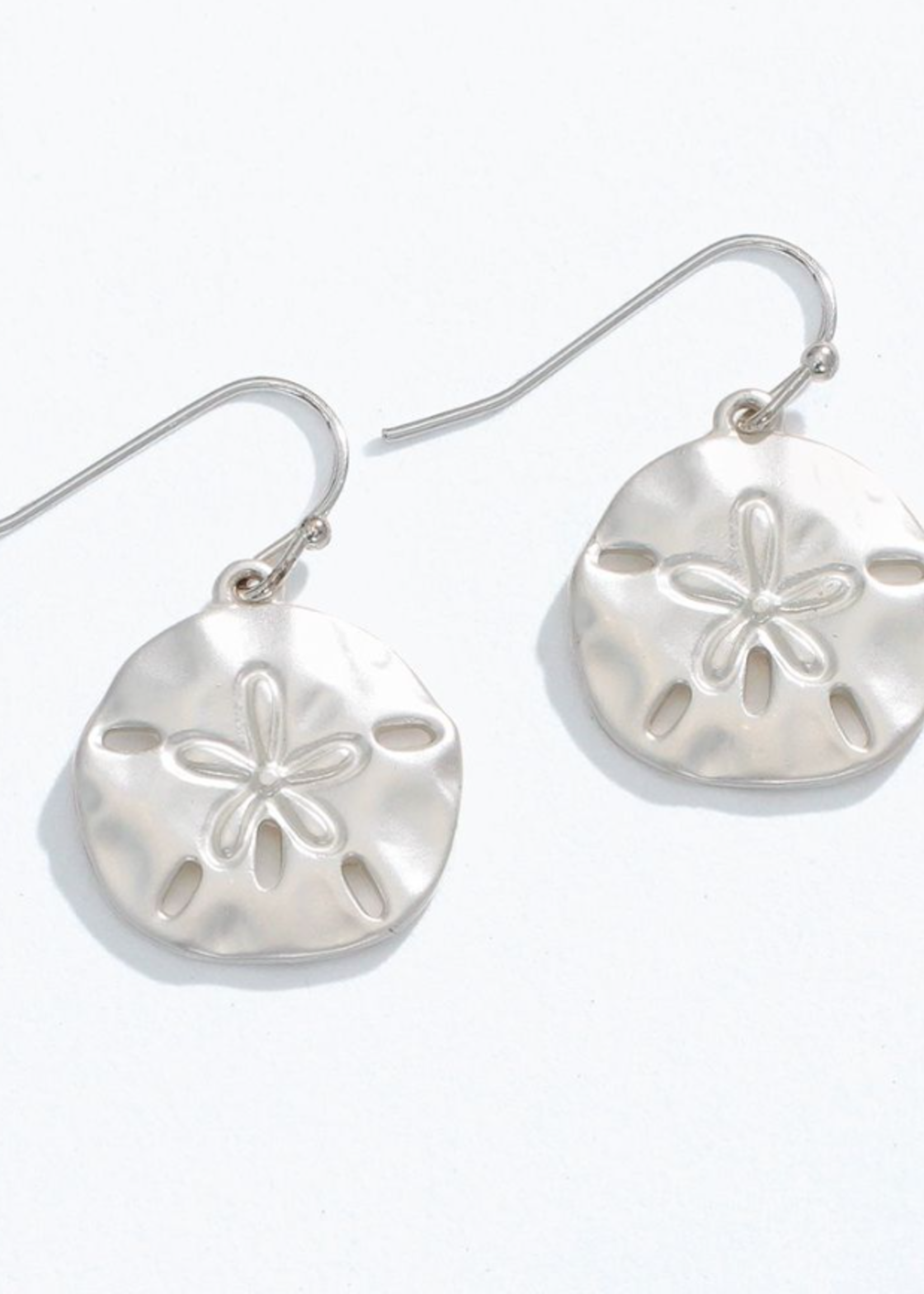 Earrings- Matte Silver Sand Dollars