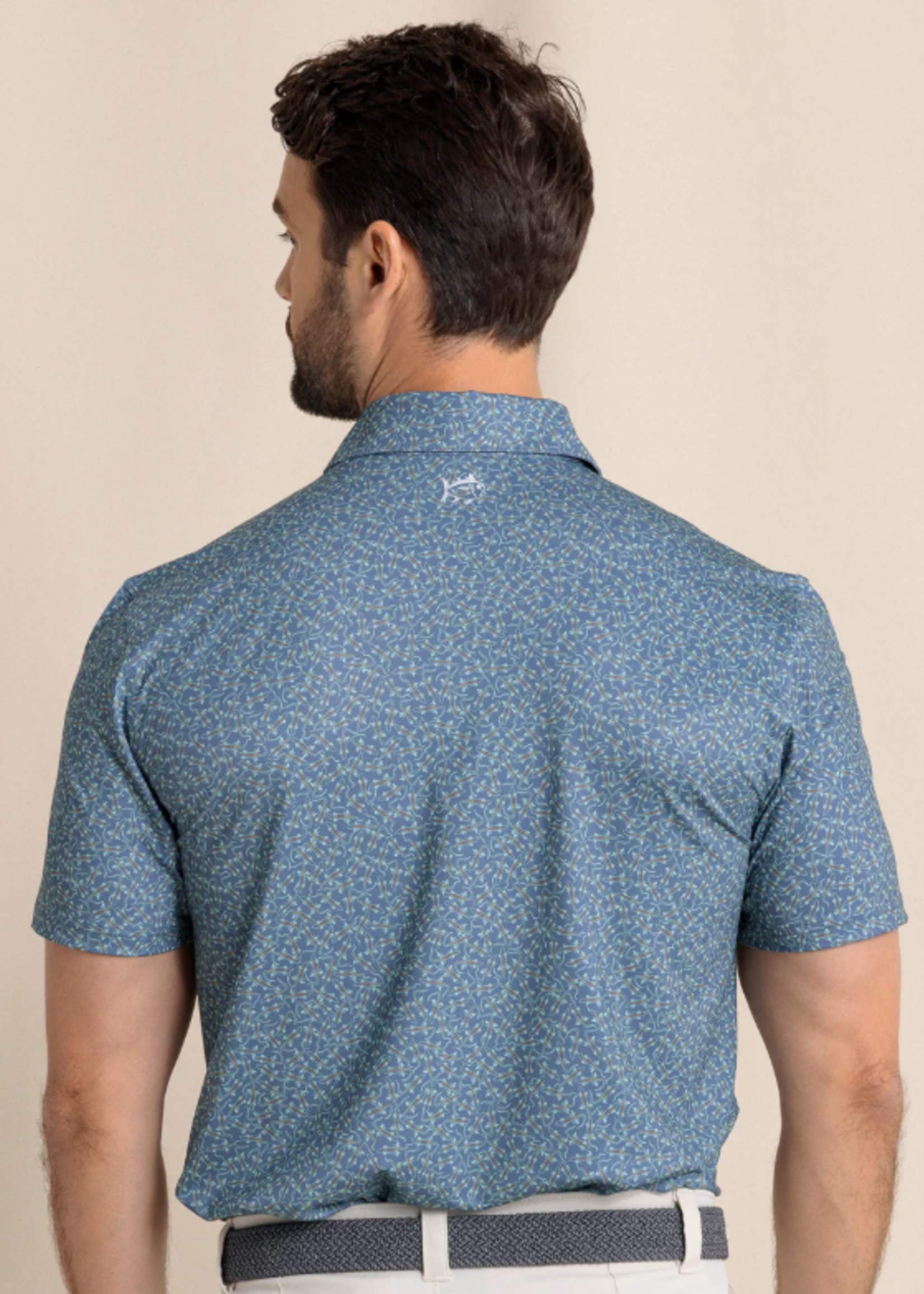 Southern Tide Driver Iguana Glee Printed Polo