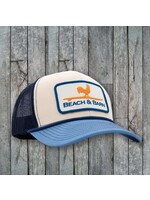 Beach and Barn Hard Work Snapback Hat - Carolina Blue/Navy
