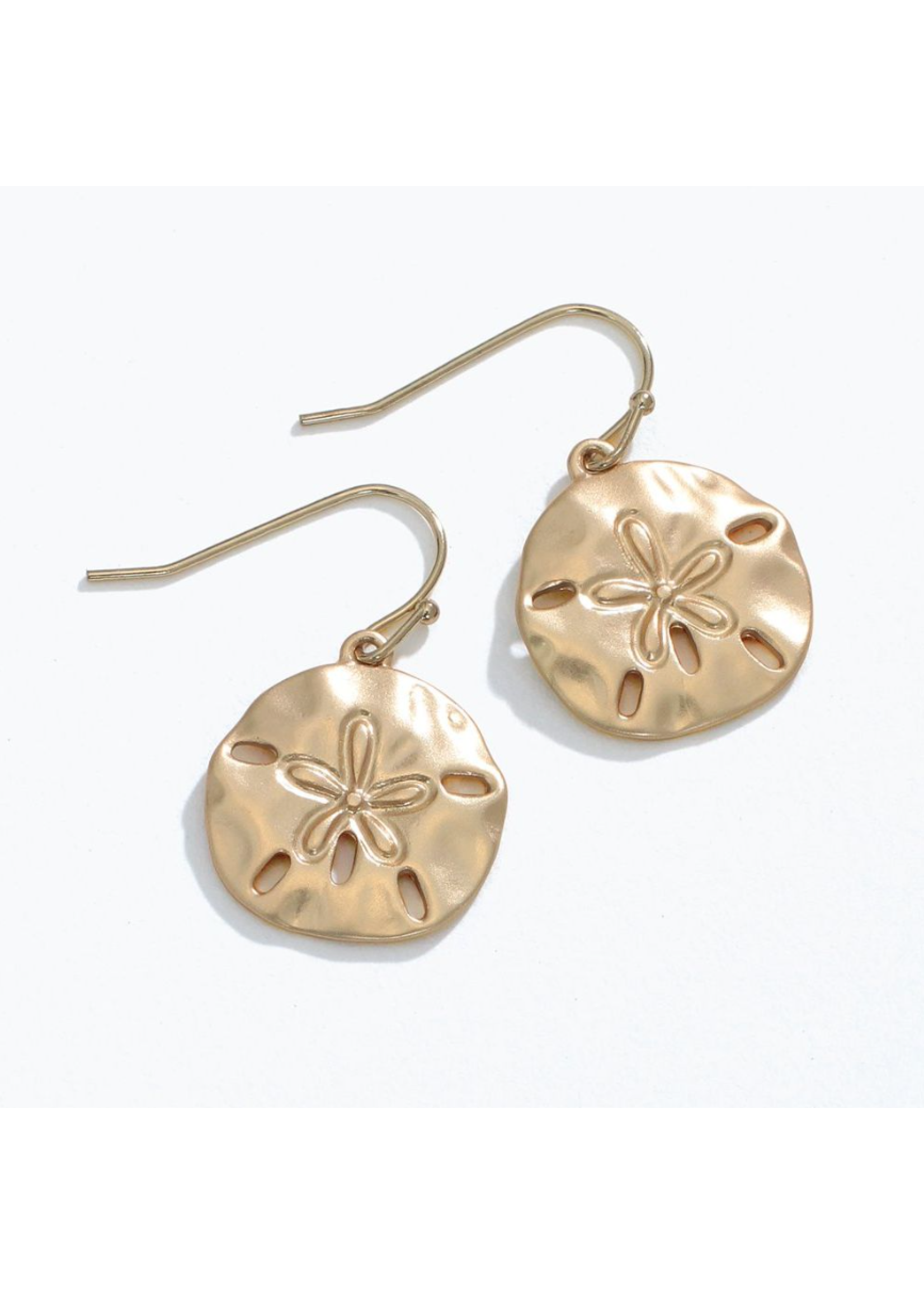 Earrings- Matte Gold Sand Dollars