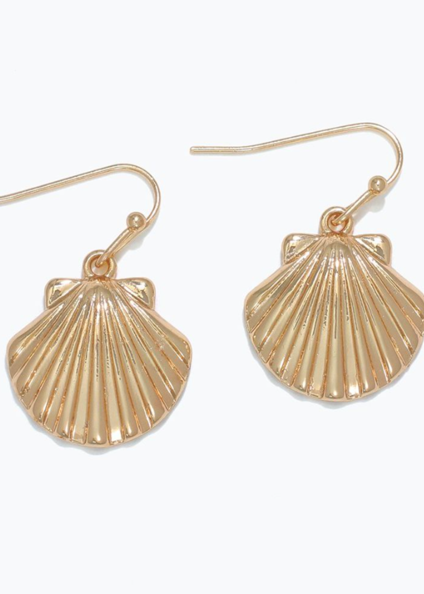 Earrings - Gold Scallop Shells