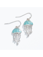 Earrings - Aqua Glitter Jellyfish
