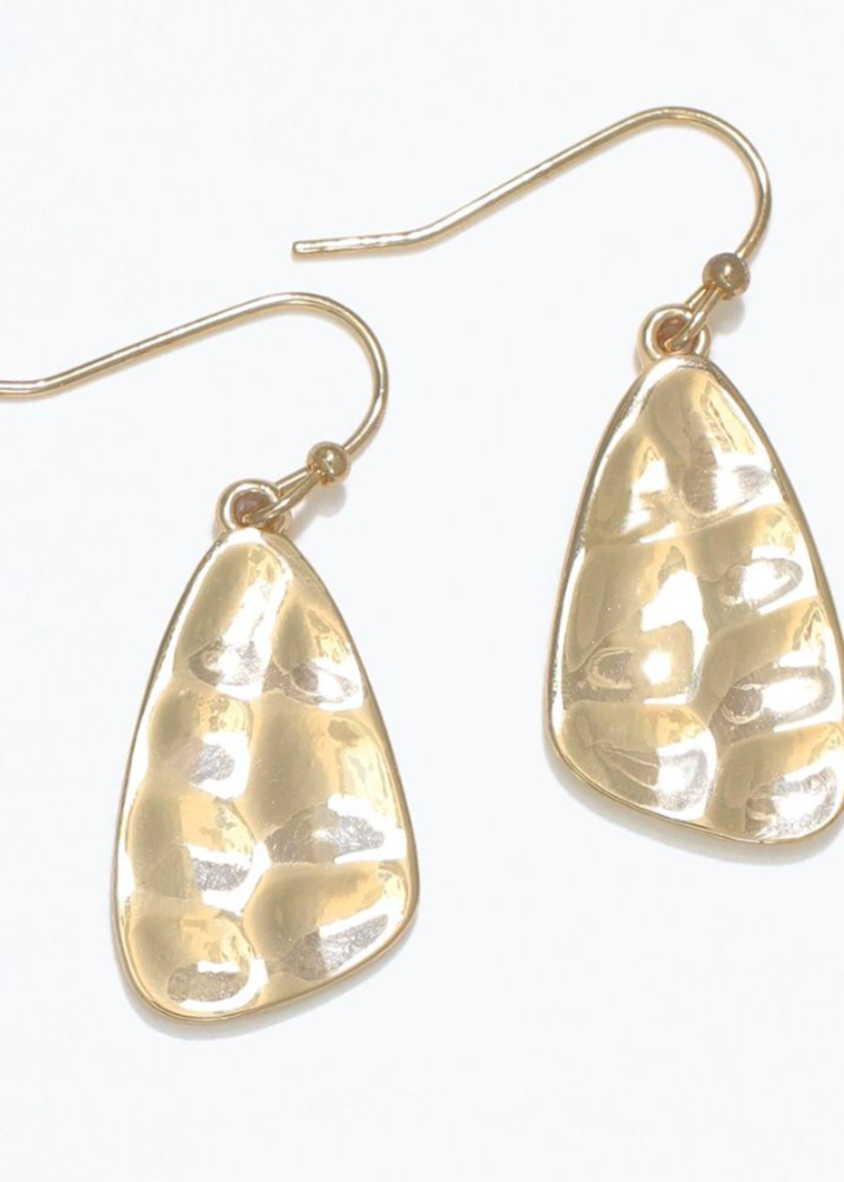 Earrings - Gold Hammered Drops