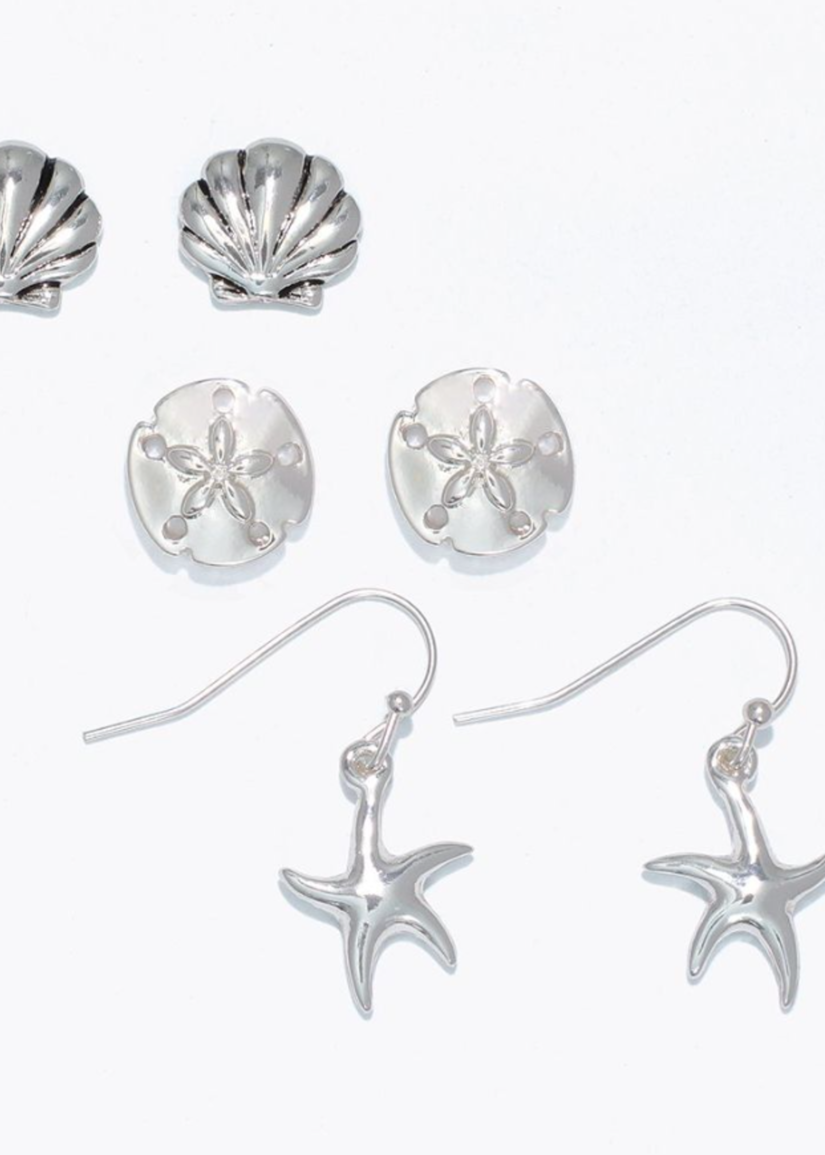 Earrings - Silver Sealife Trio