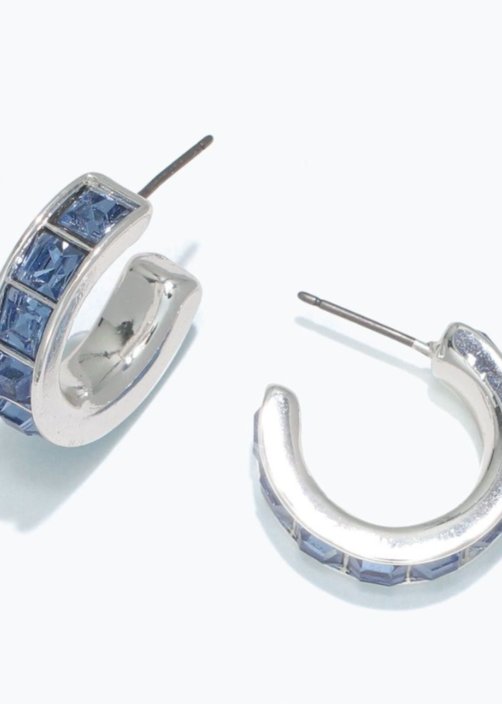 Earrings - Denim Blue Faceted Crys