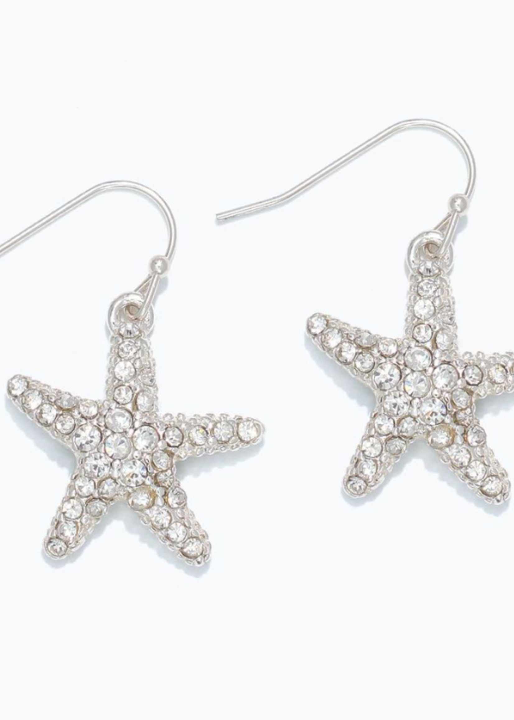 Earrings - Crystal Silver Starfish