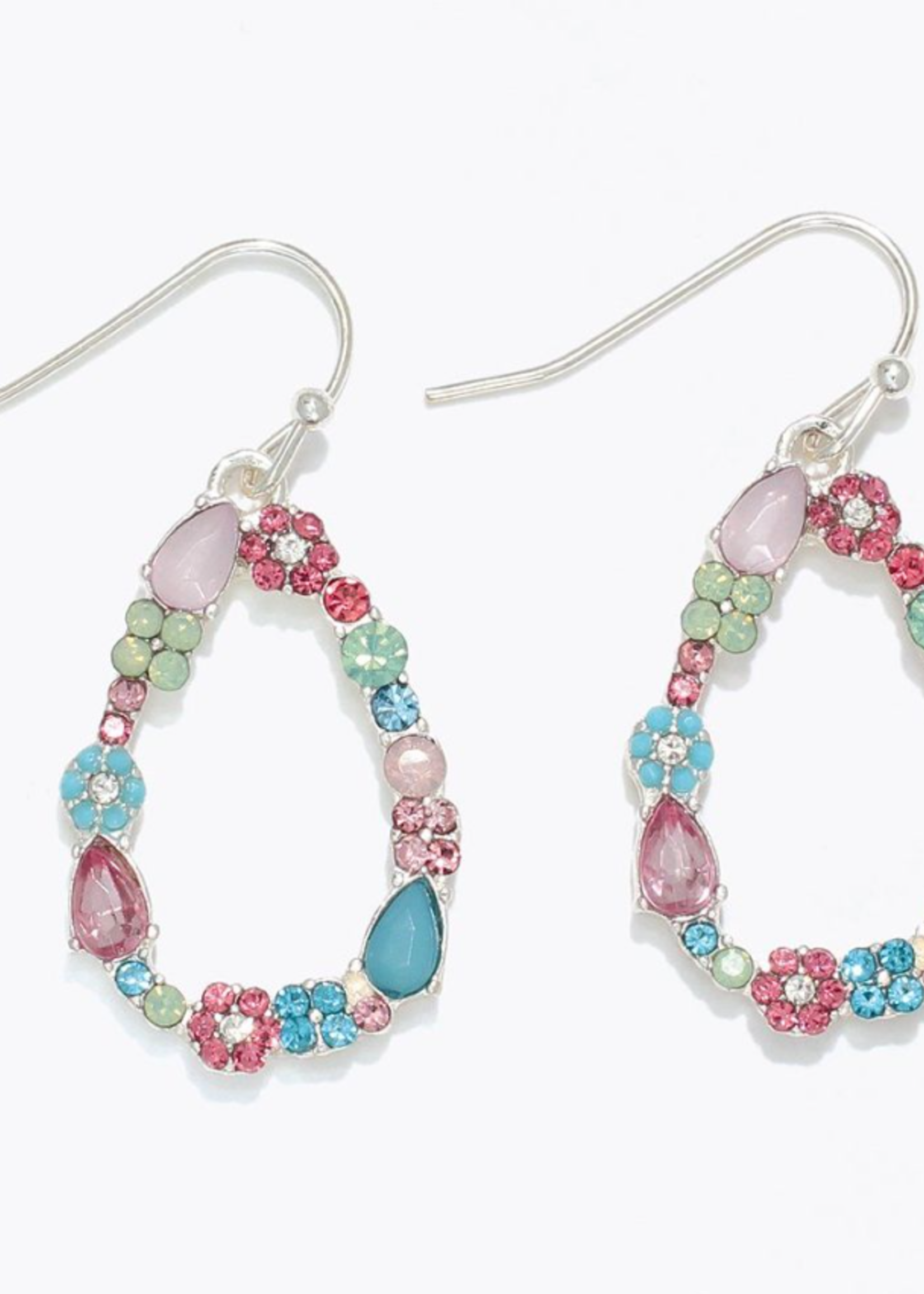 Earrings - Multicolor Drop With Crystals