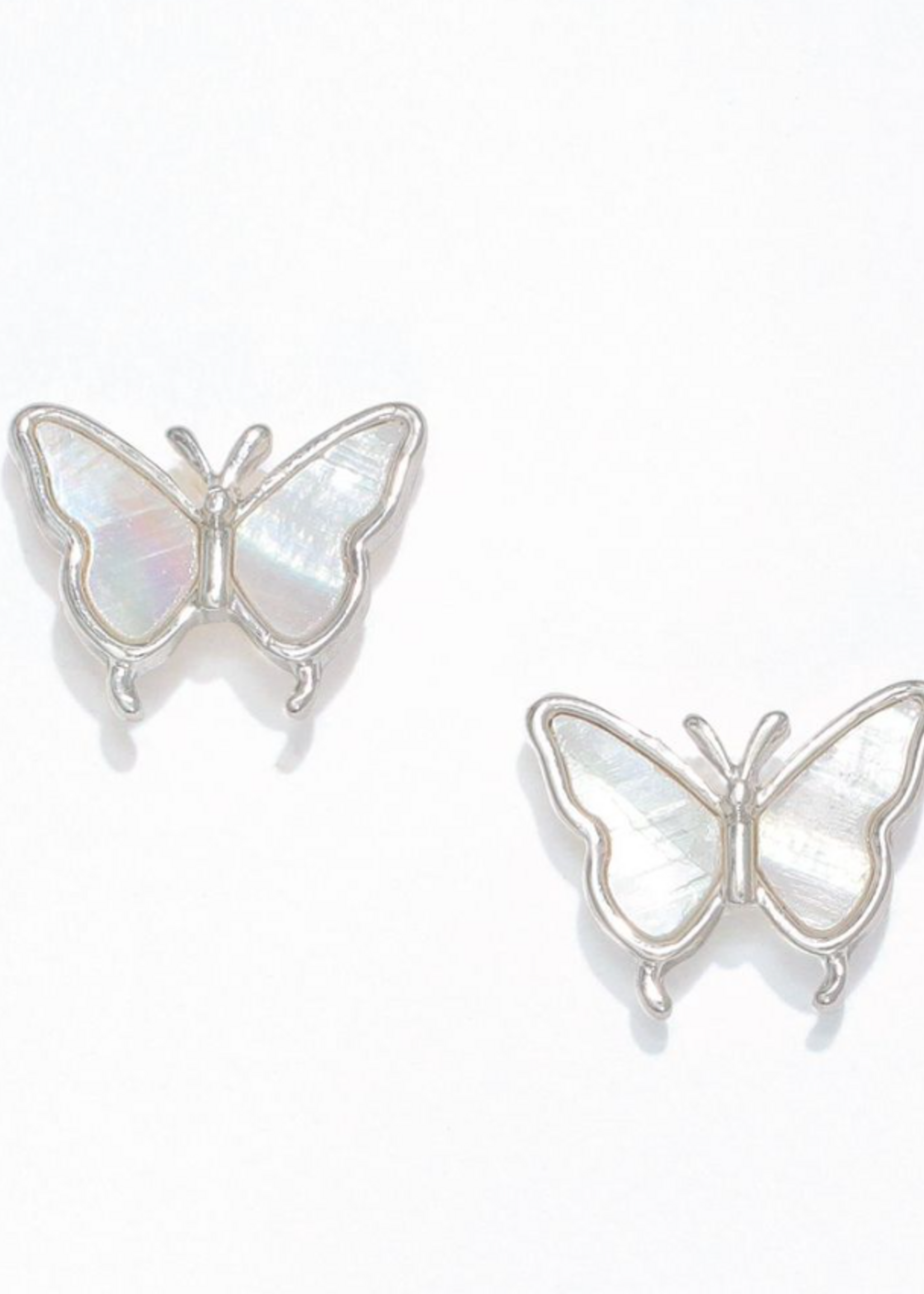 Earrings - Silver MOP Butterflies