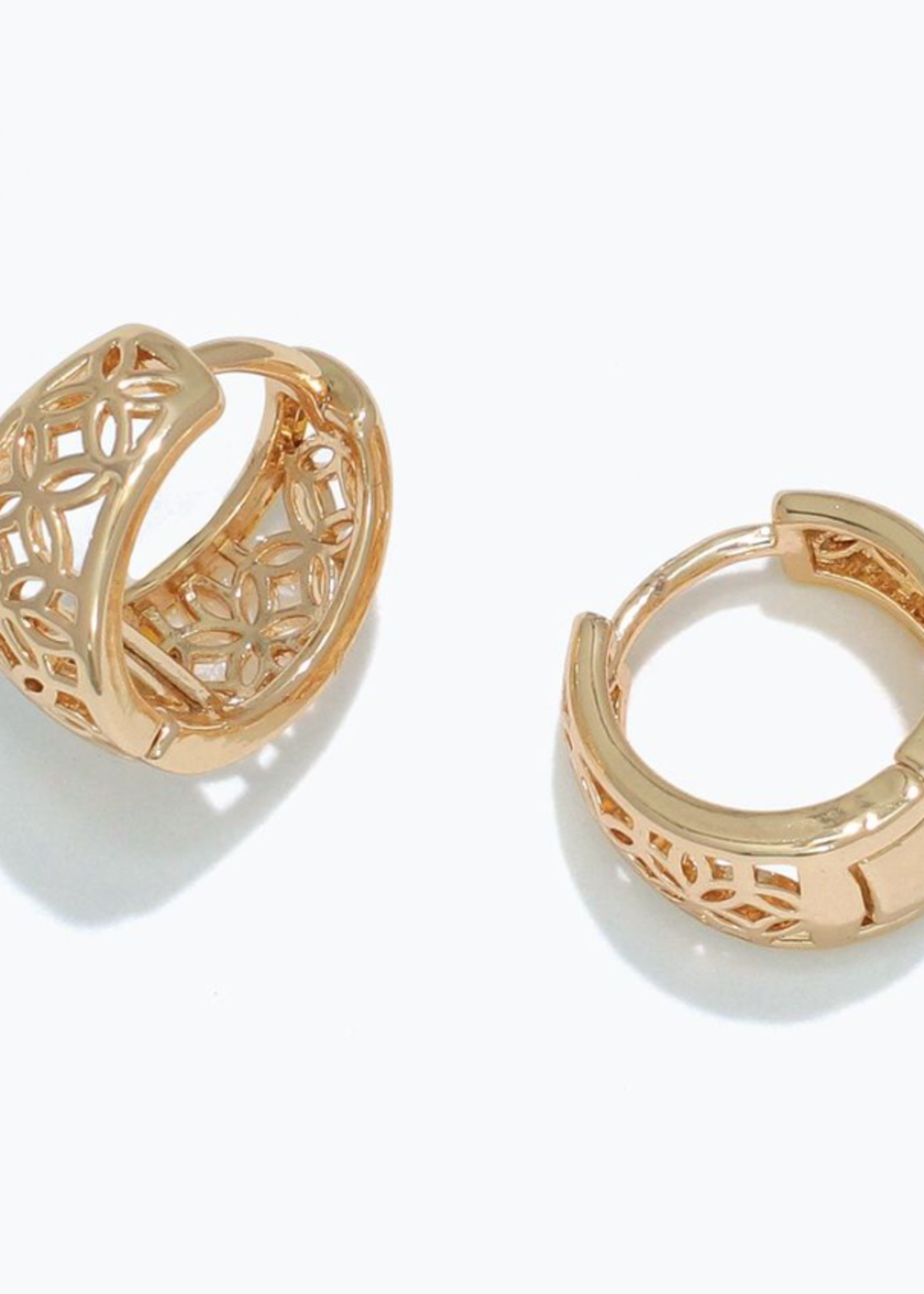 Earrings - Gold Cutout Hoops