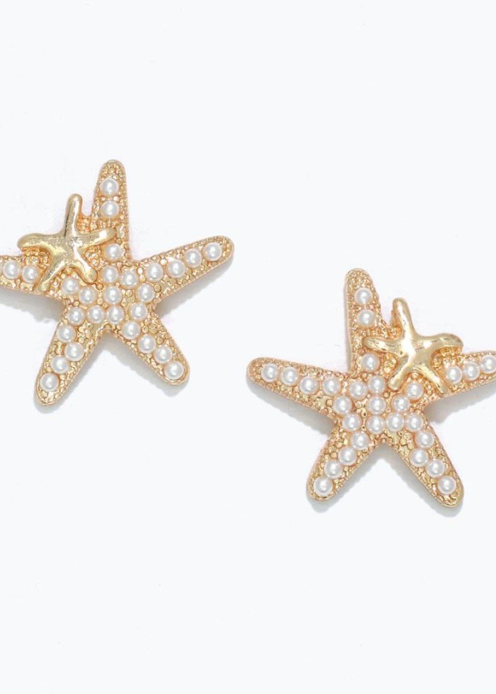 Earrings - GD Starfish w/ Pearls