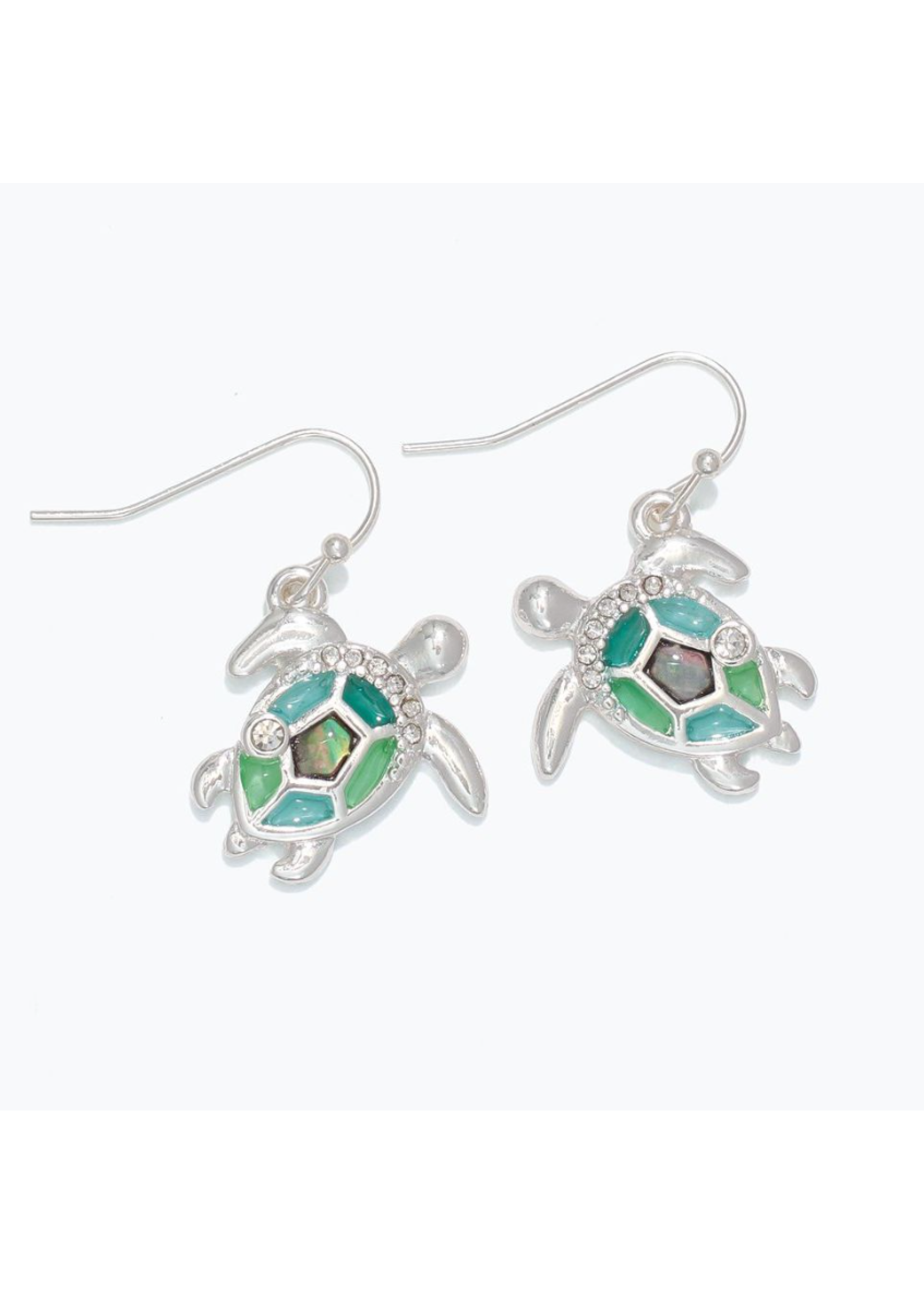 Earrings - Green Turtle w/ Abalone