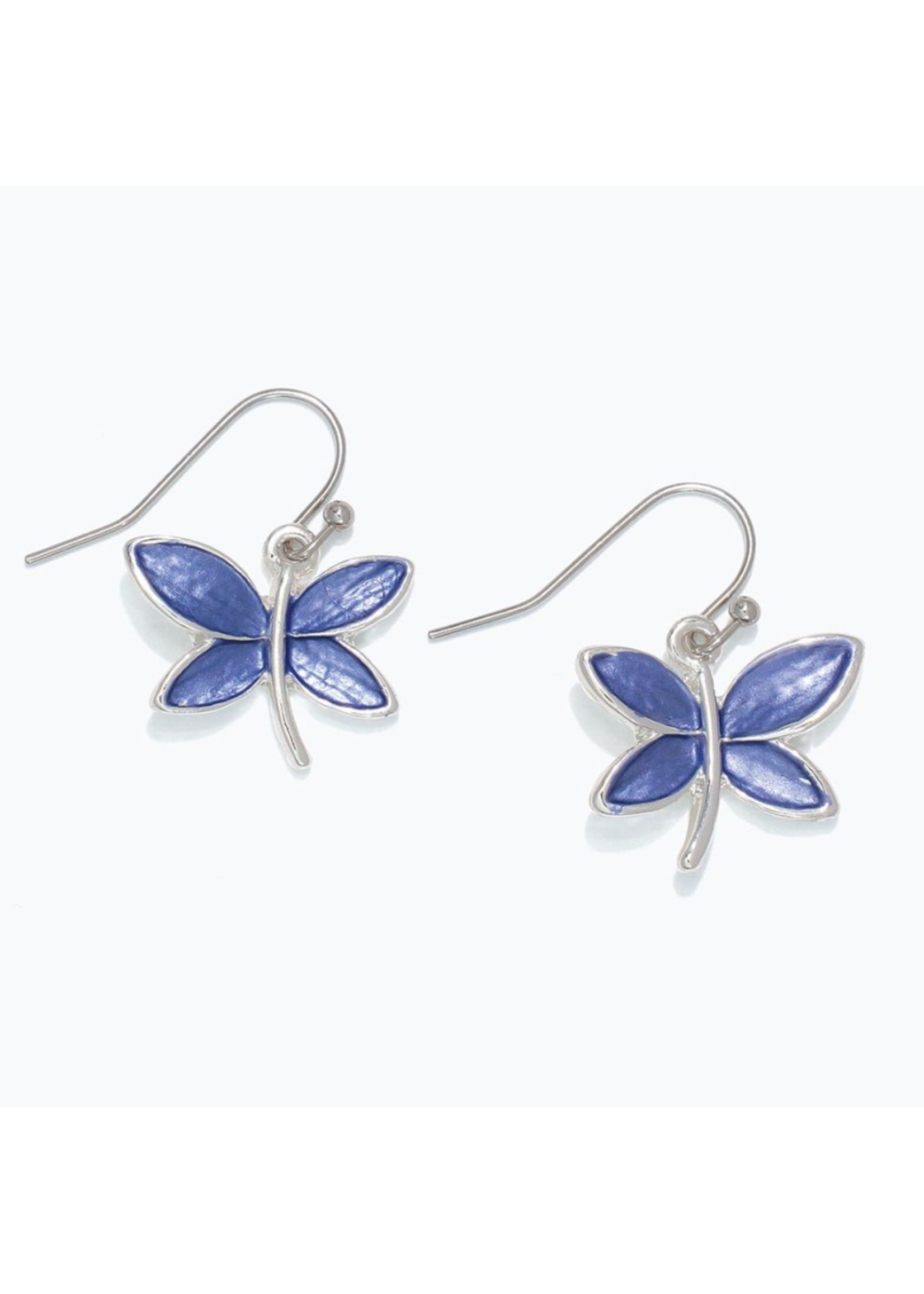 Earrings - Blue Enamel Butterflies