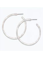 Earrings - Hammered Matte Silver