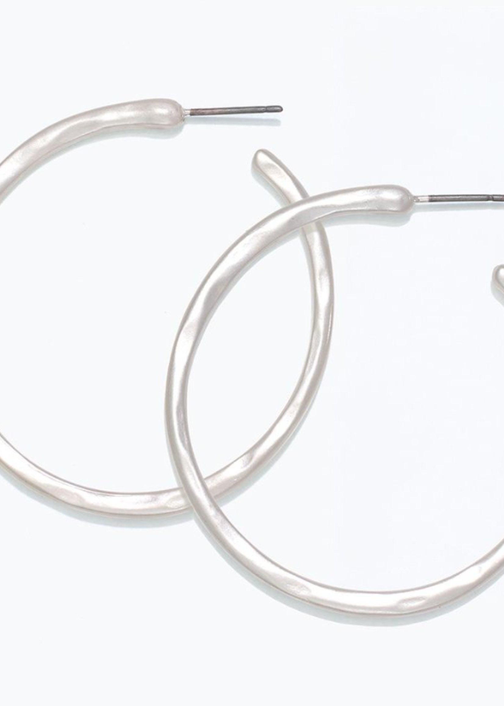 Earrings - Hammered Matte Silver