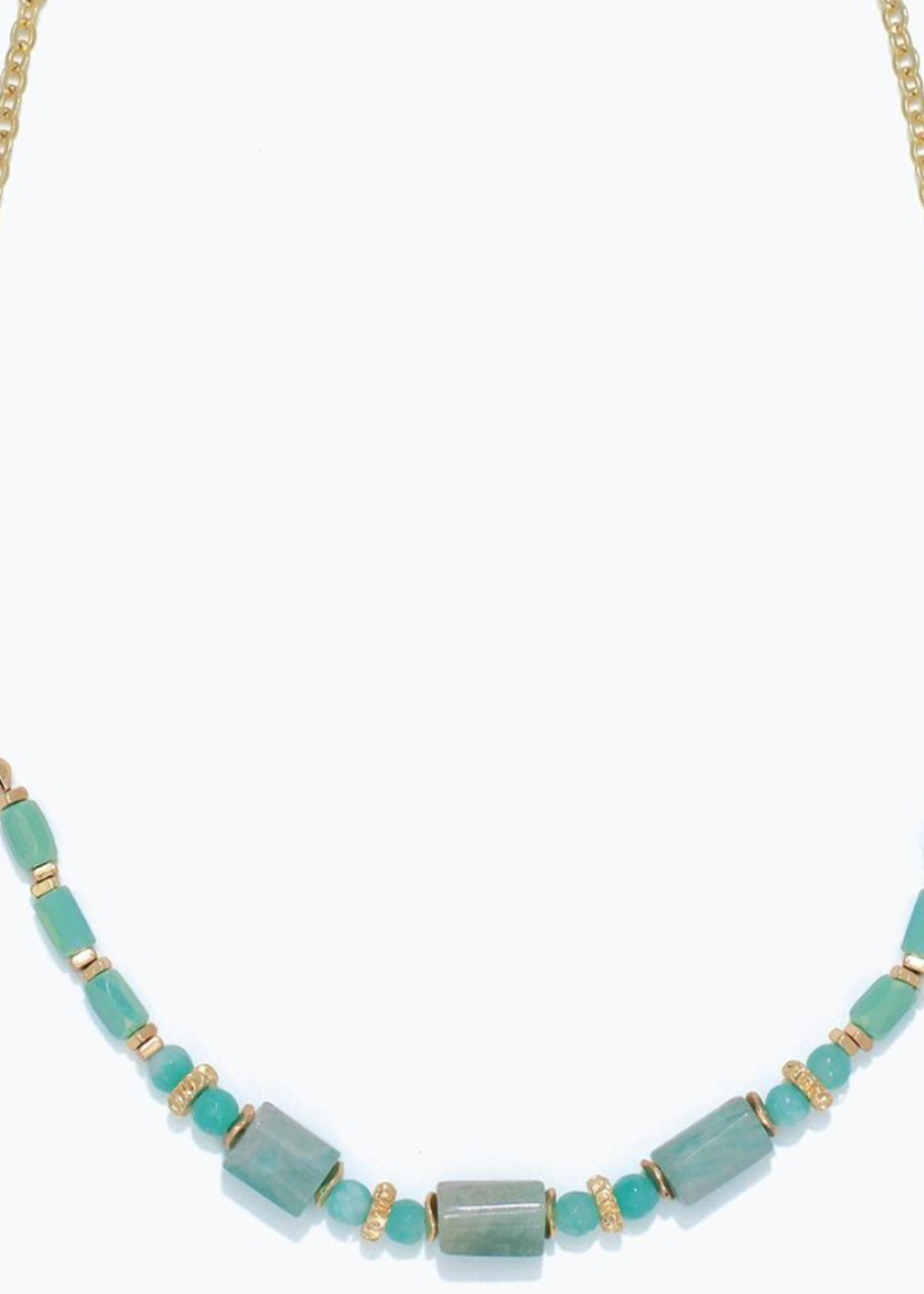 Necklace - Gold + Amazonite