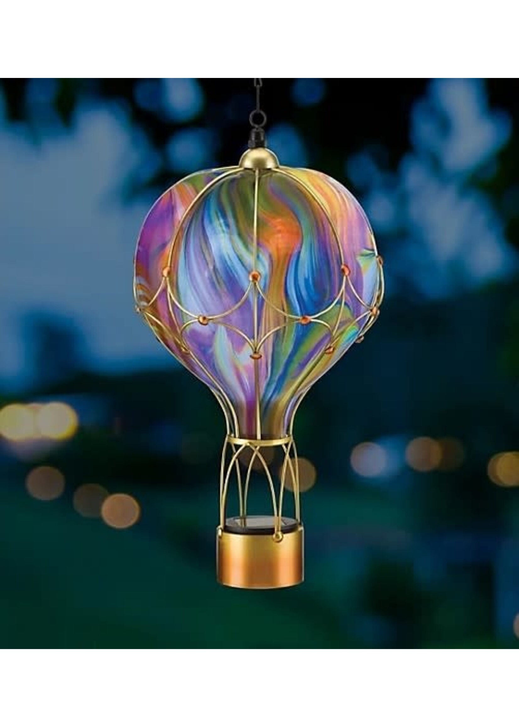 Regal Art and Gift Swirl Balloon Solar Lantern - Orange