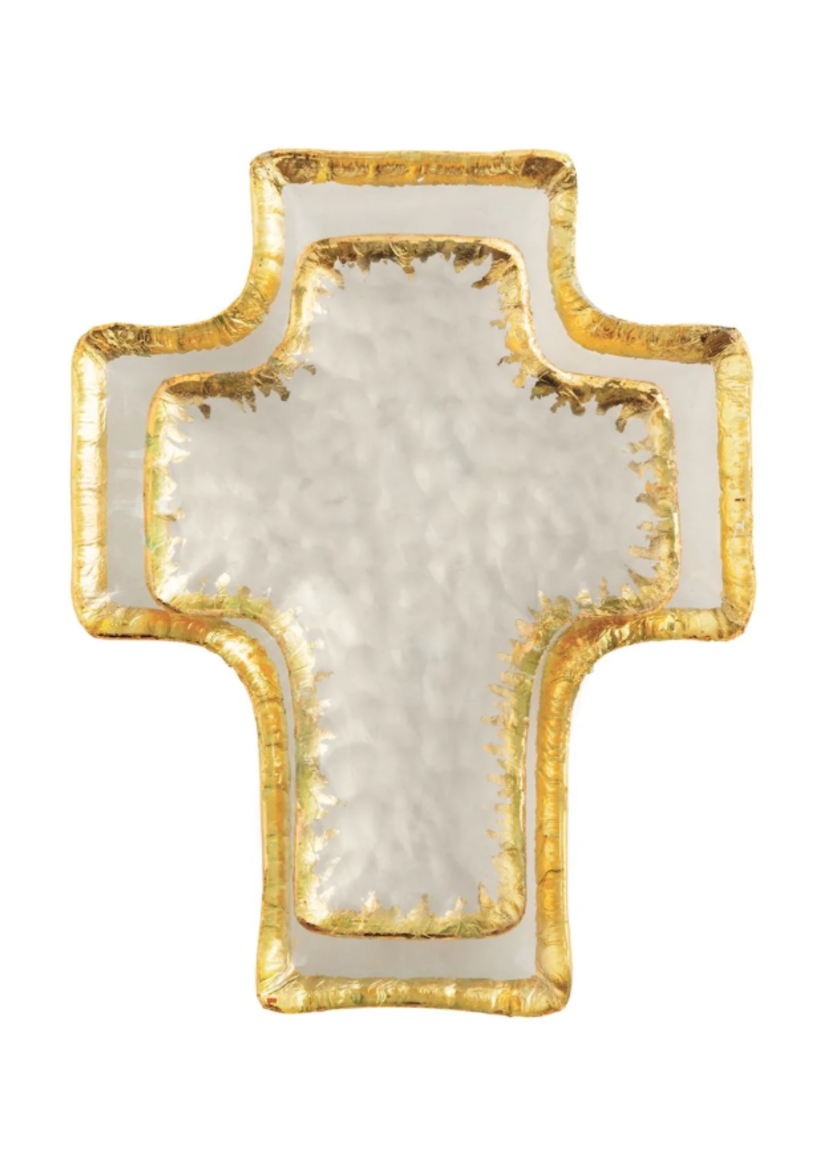 Mud Pie Glass Cross Tidbit Tray Set