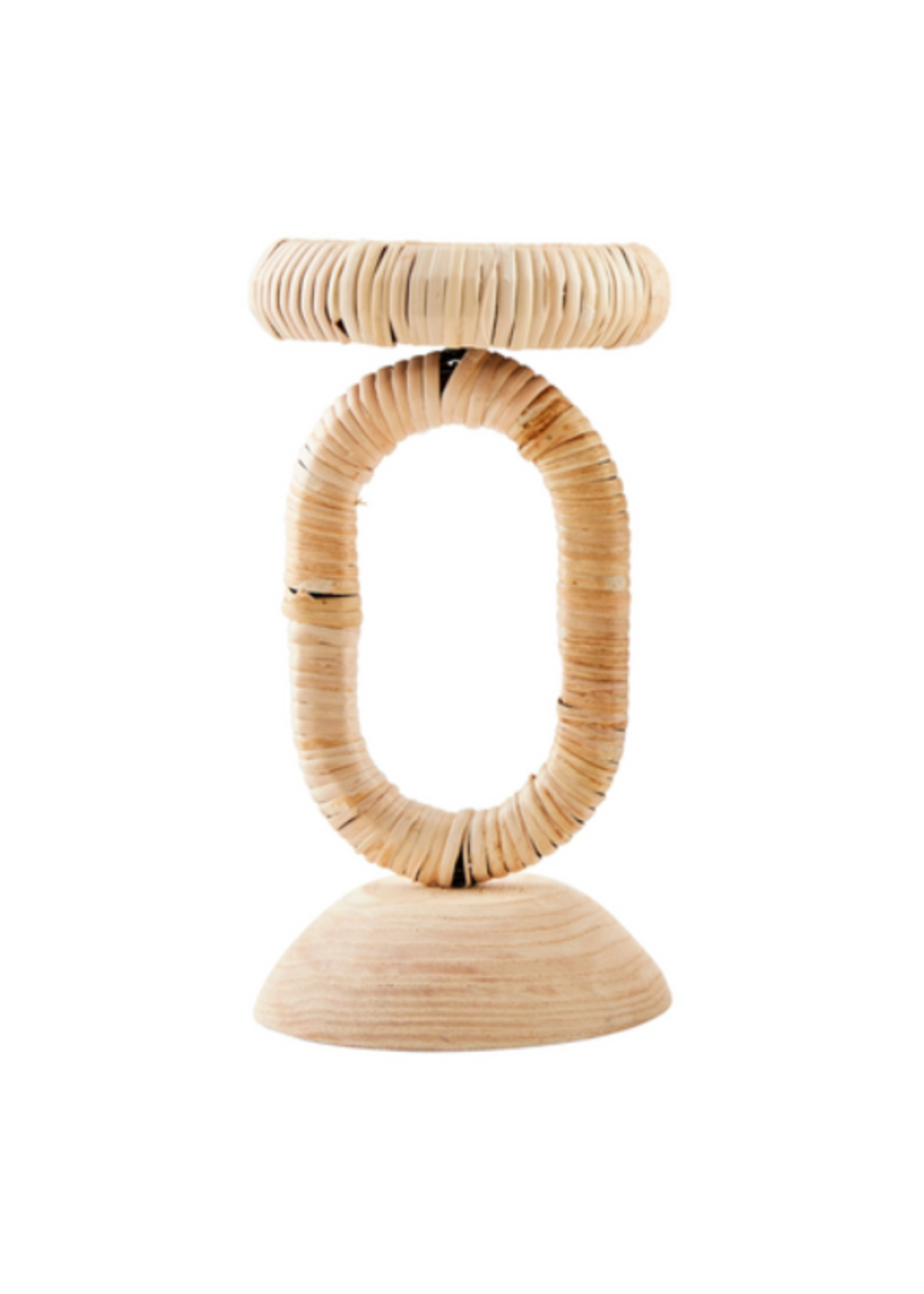 Mud Pie Large Rattan Wrapped Candlestick