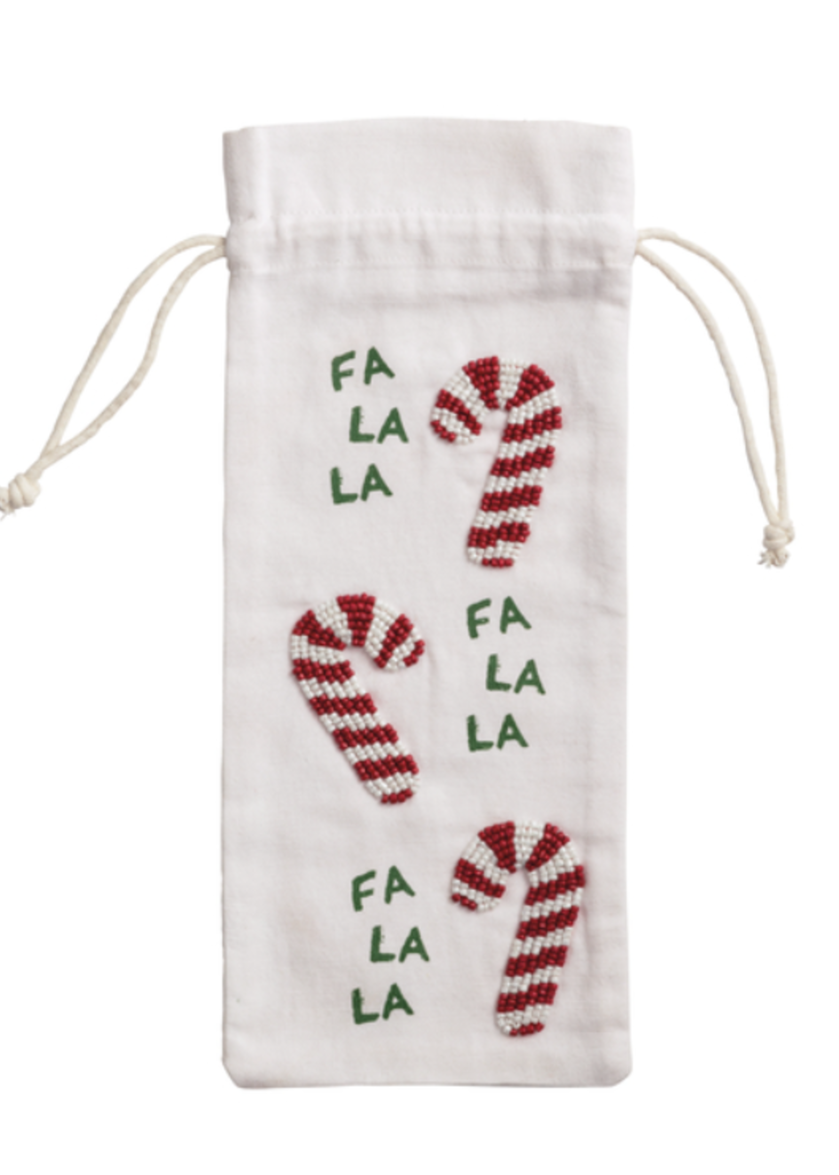 Mud Pie Fa La Xmas Beaded Wine Bag