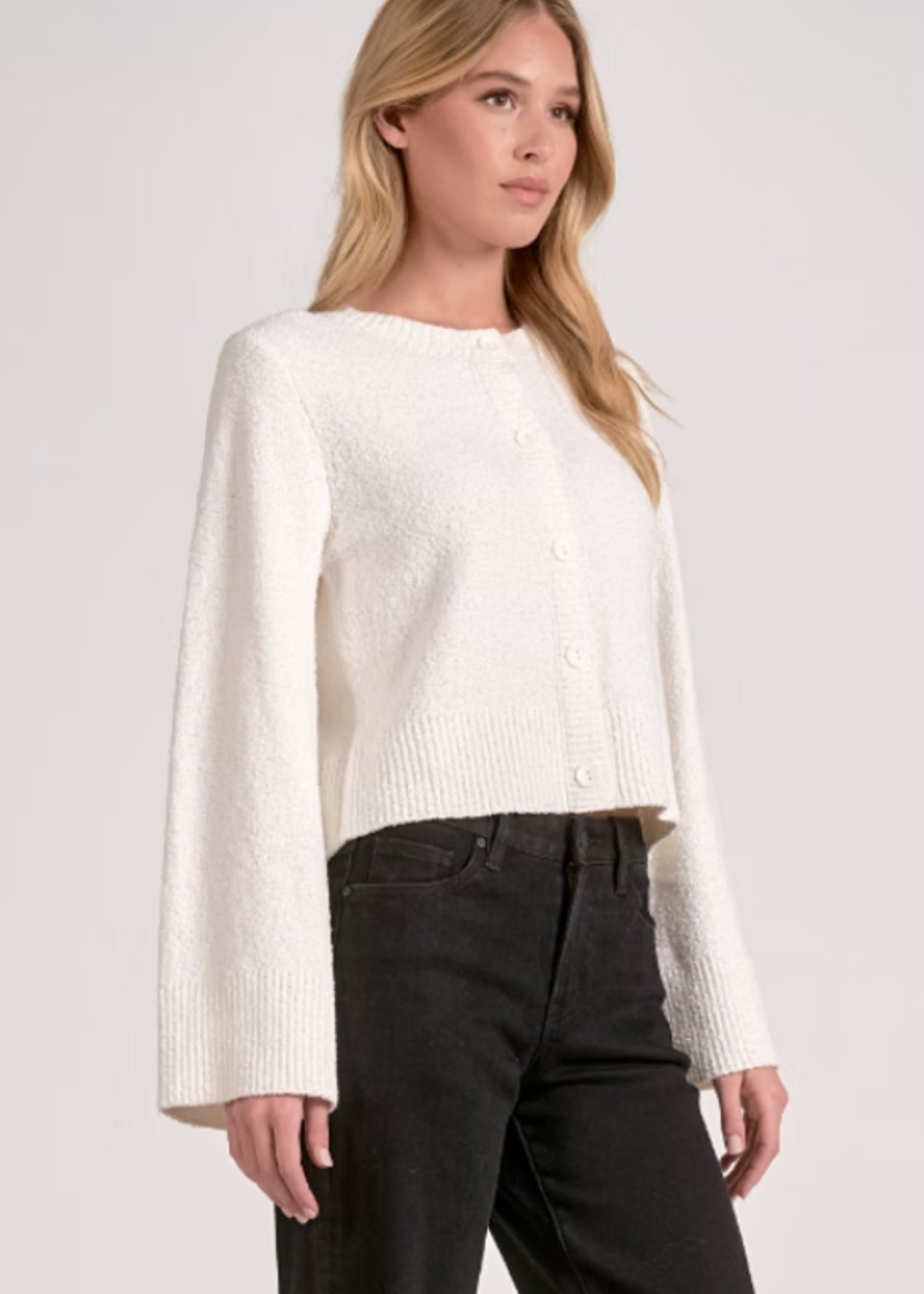 Elan Flair Sleeve Cardigan Sweater