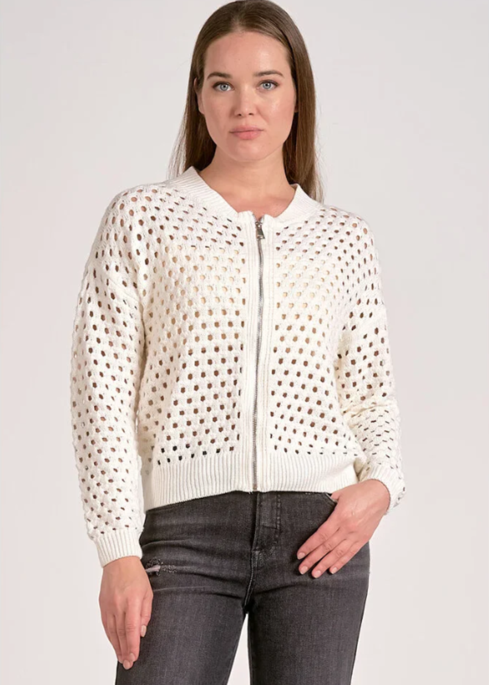 Elan Zip Up Cardigan Sweater