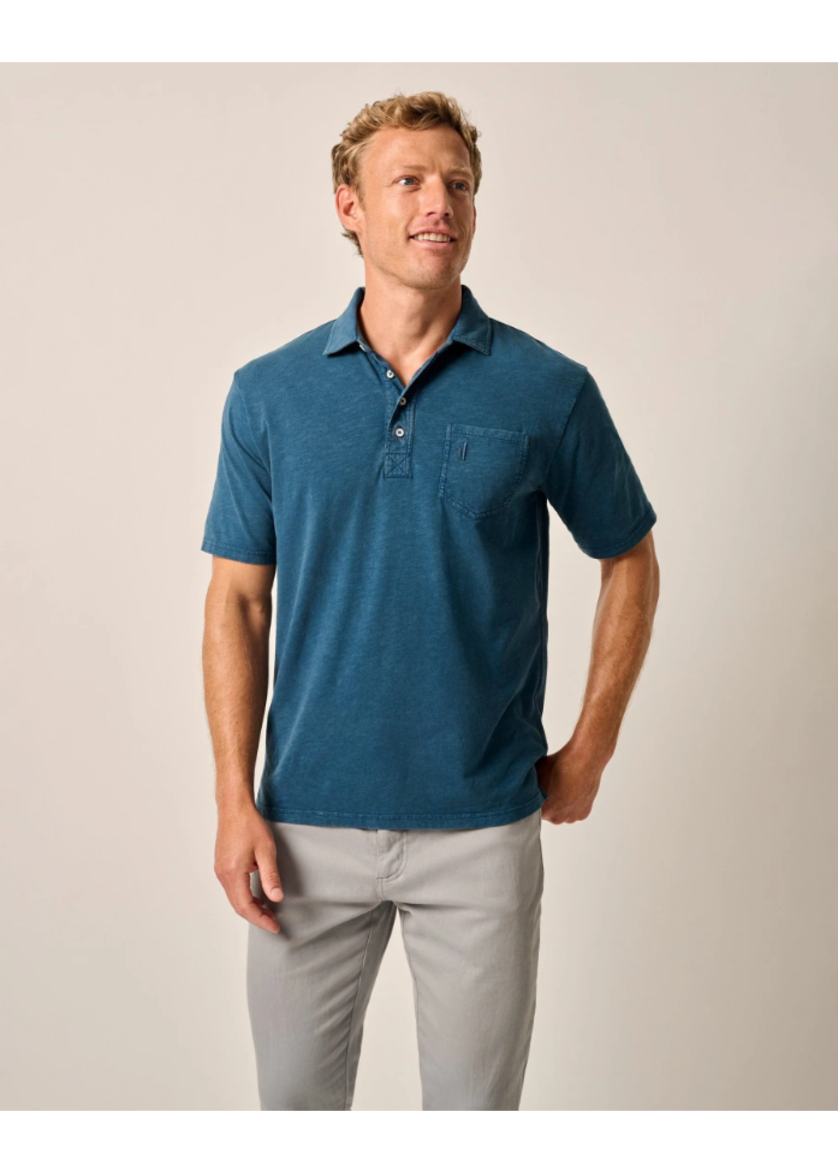 Johnnie-O Long-Sleeve Original 4-Button Polo - Coastal Wash