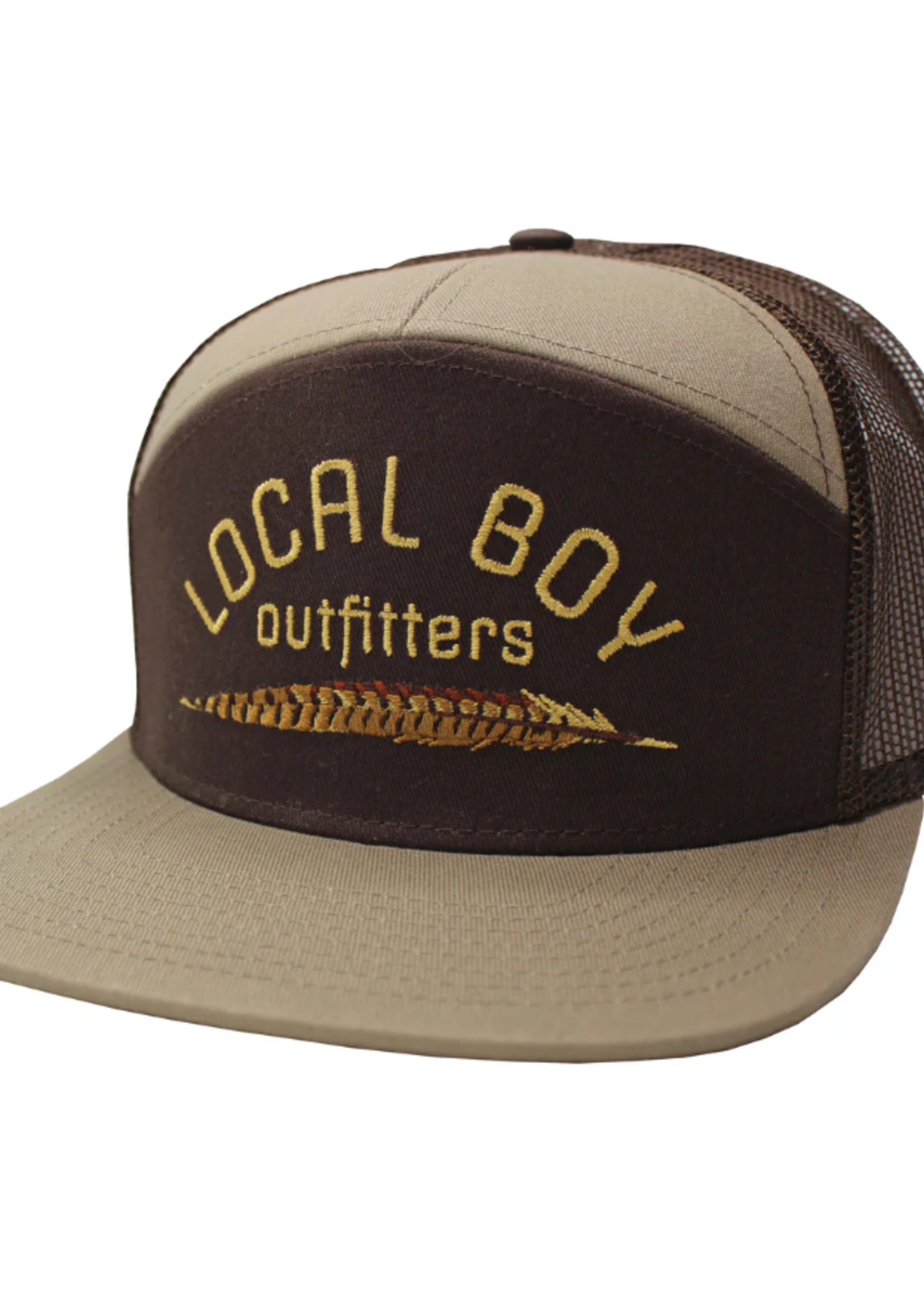 Local Boy Pheasant Feather 7 Panel Hat - Light Brown