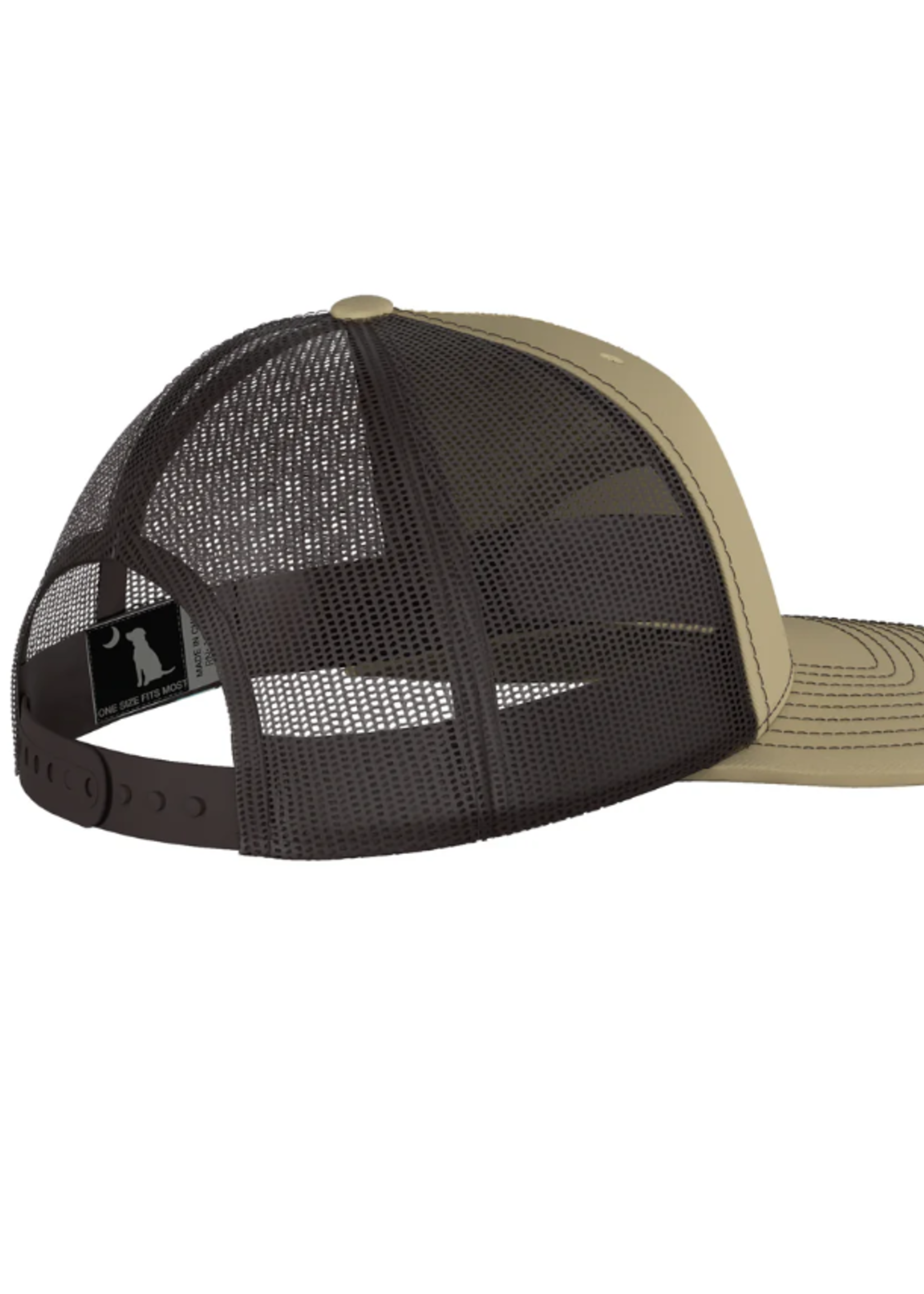 Local Boy Youth Woven Label Trucker Hat - Khaki/Coffee
