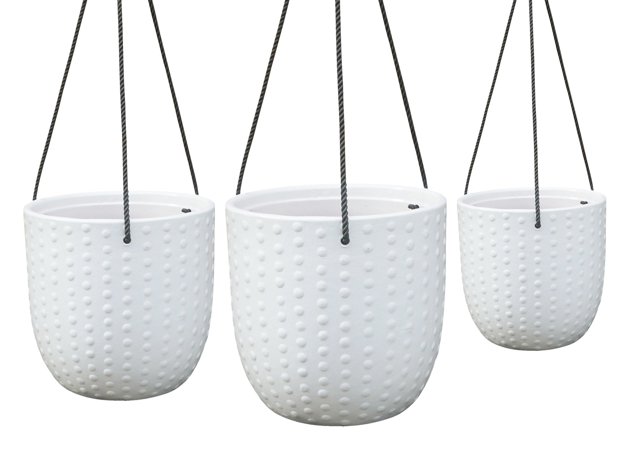 Large 10x10 Hobnail Hanging Pot White