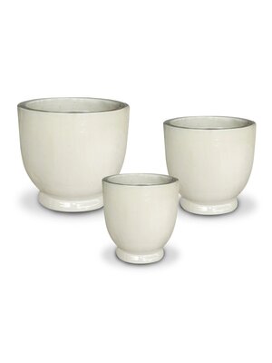 Large 15x14 Tuscon Egg Pot White Glaze
