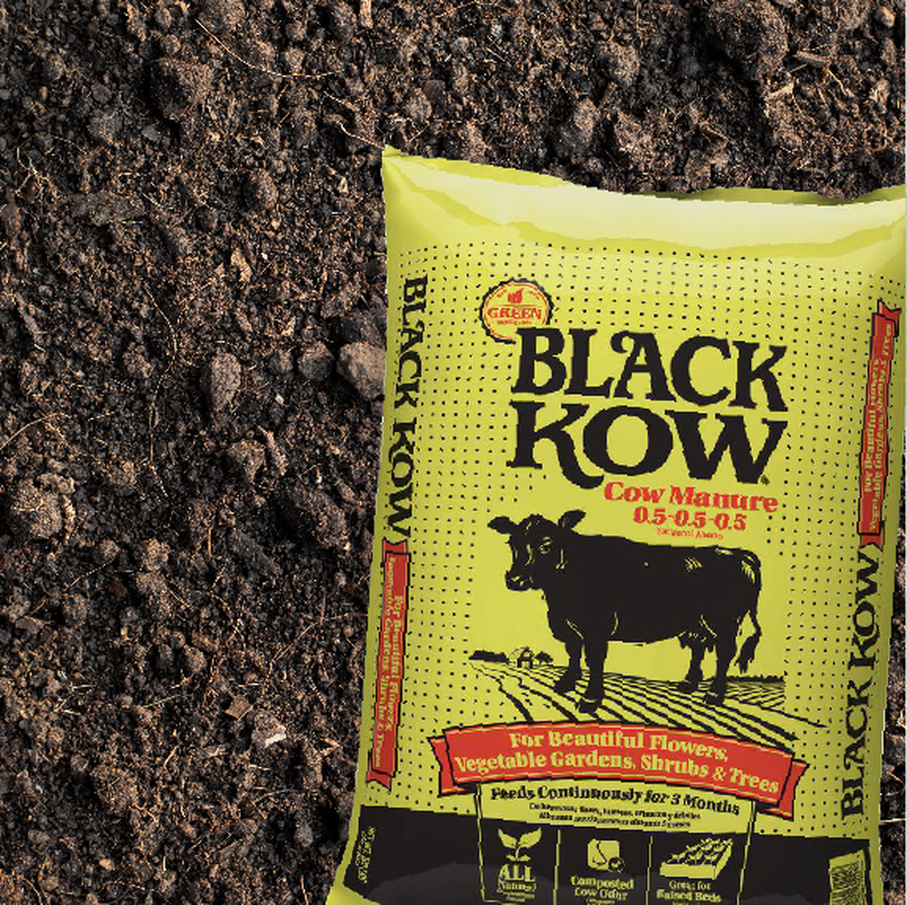 Black Kow Black Kow cow manure, Large bag 1 cu ft