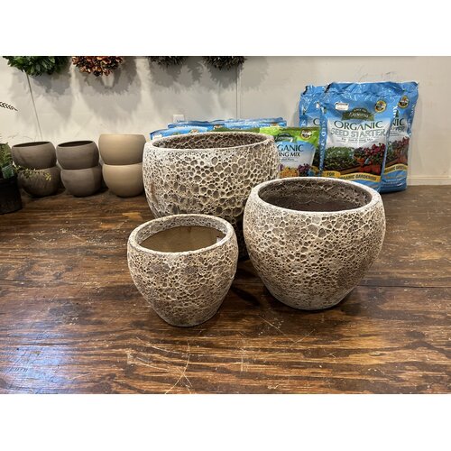 Planter, Tall Tapered  Egg Pot, Lava White, Small