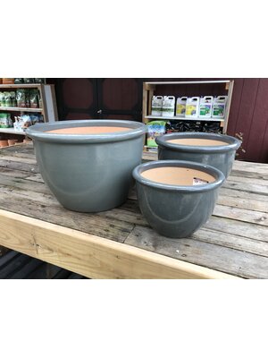 Planter, Jaya Pot, Steel Grey, Large, 15"