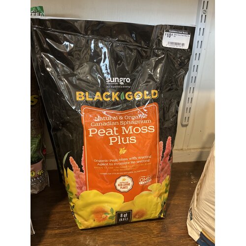 Black Gold Peat Moss Plus 8qt
