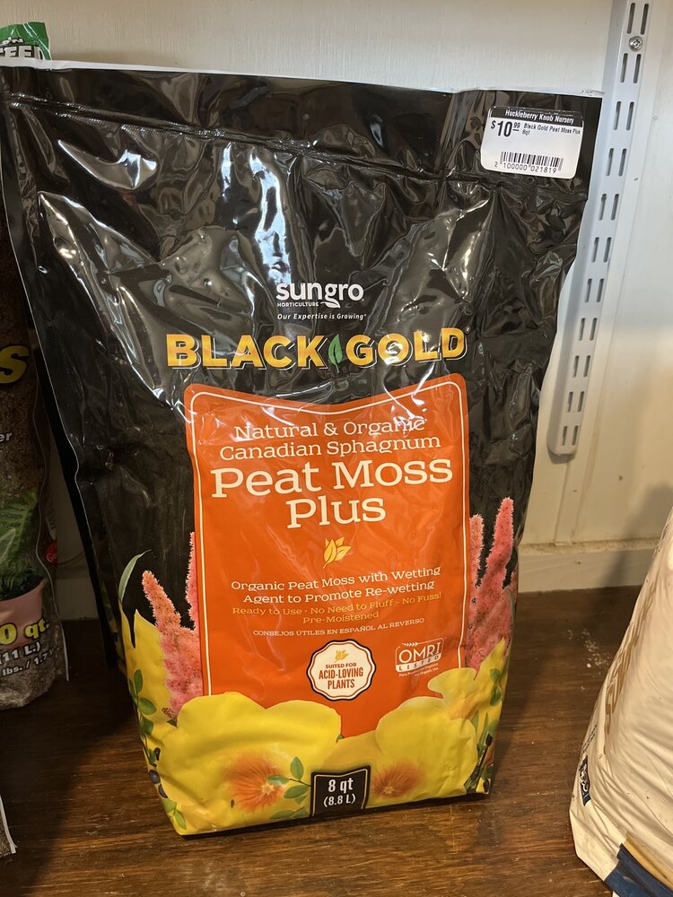 Black Gold Peat Moss Plus 8qt