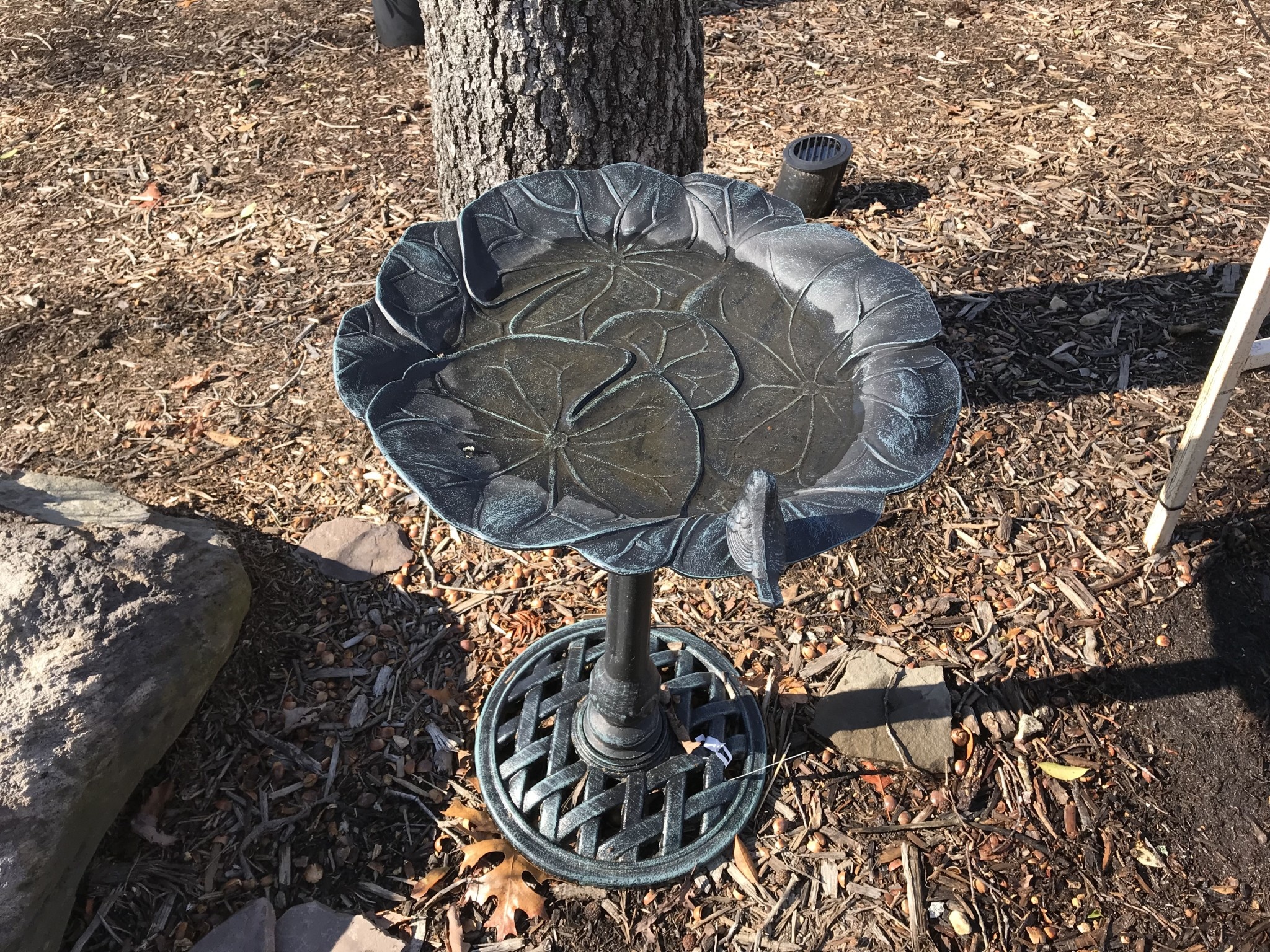 Lily Pad Bird Bath Verdigris