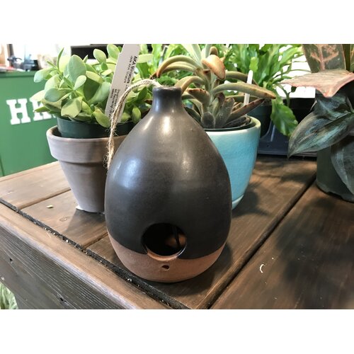 Bird House, Minimalist Modern Ceramic Birdhouse, Black