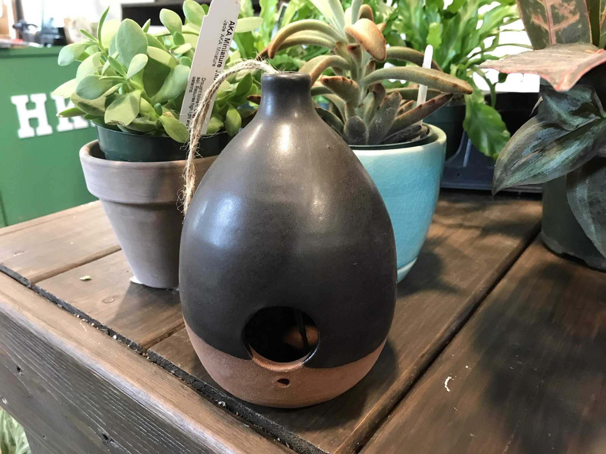 Bird House, Minimalist Modern Ceramic Birdhouse, Black