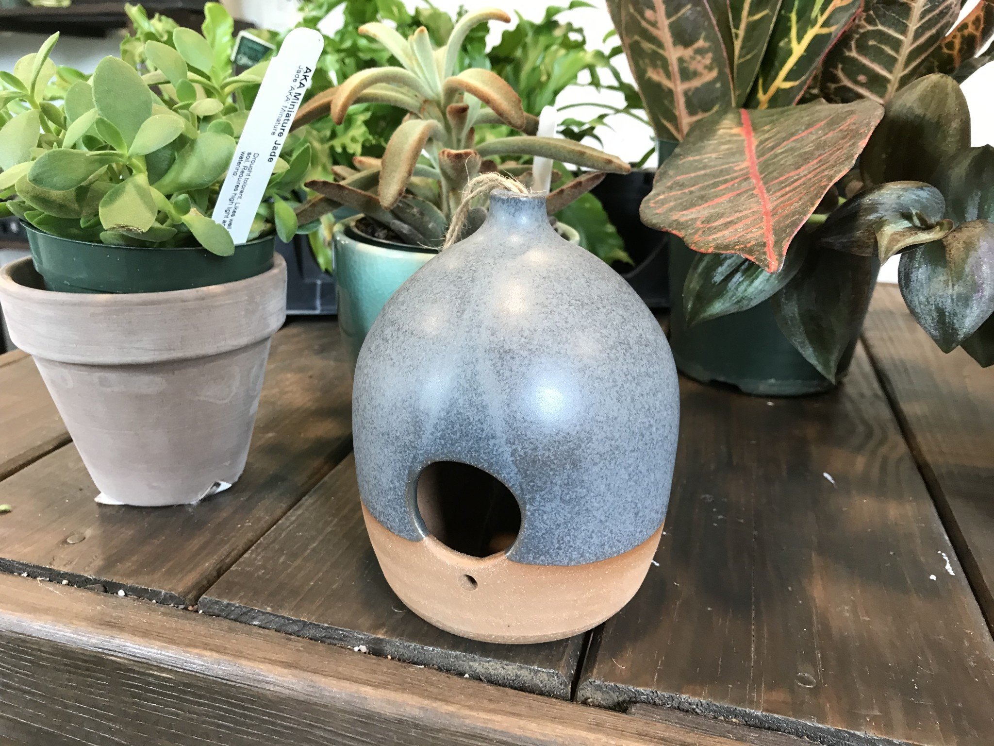 Birdhouse, Minimalist Modern Ceramic Birdhouse, Gray