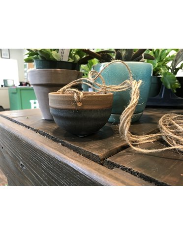 Planter, Small Hanging Planter, Gray